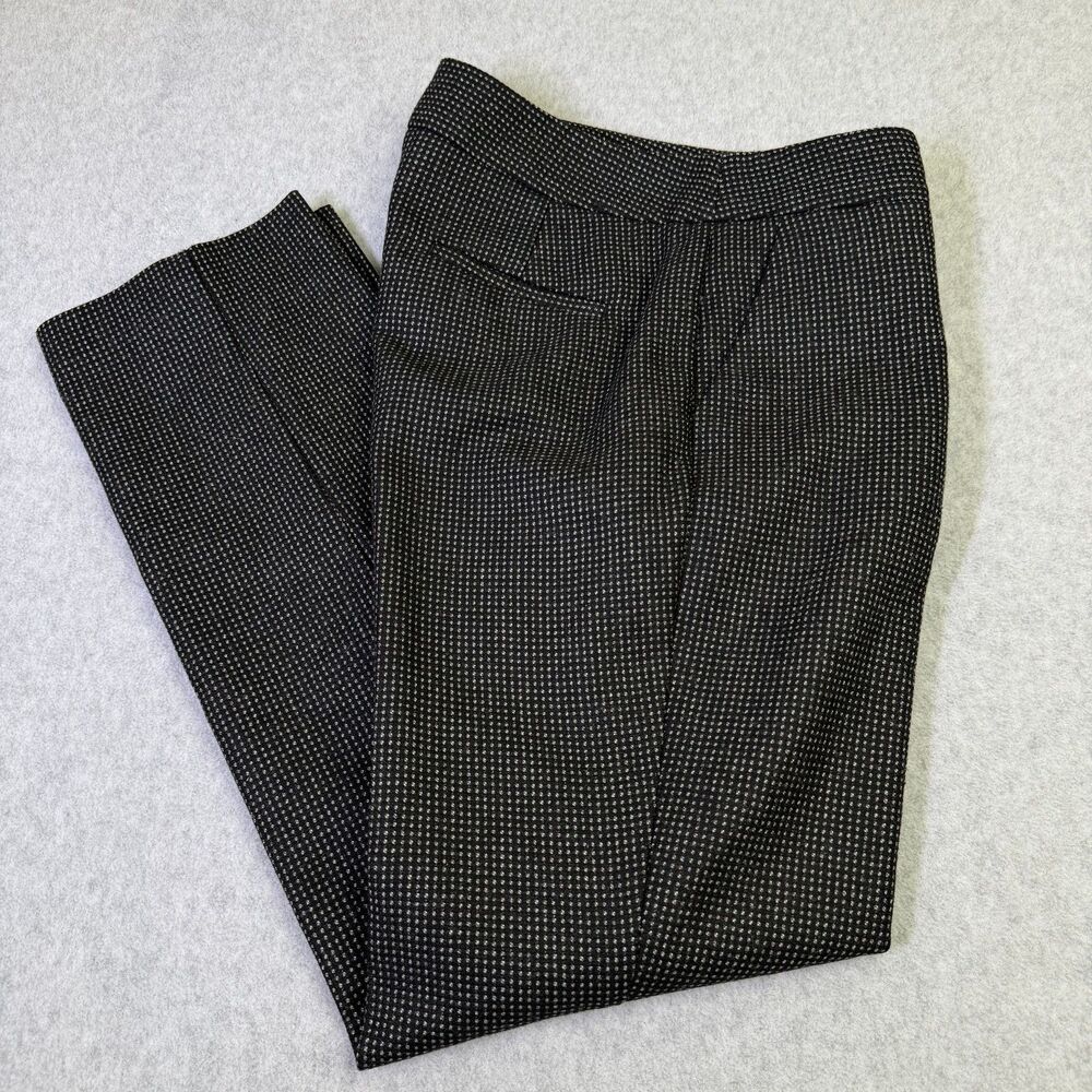 Talbots Petites Curvy Pants 2P Black Dot Wool Blend Dress Career Womens